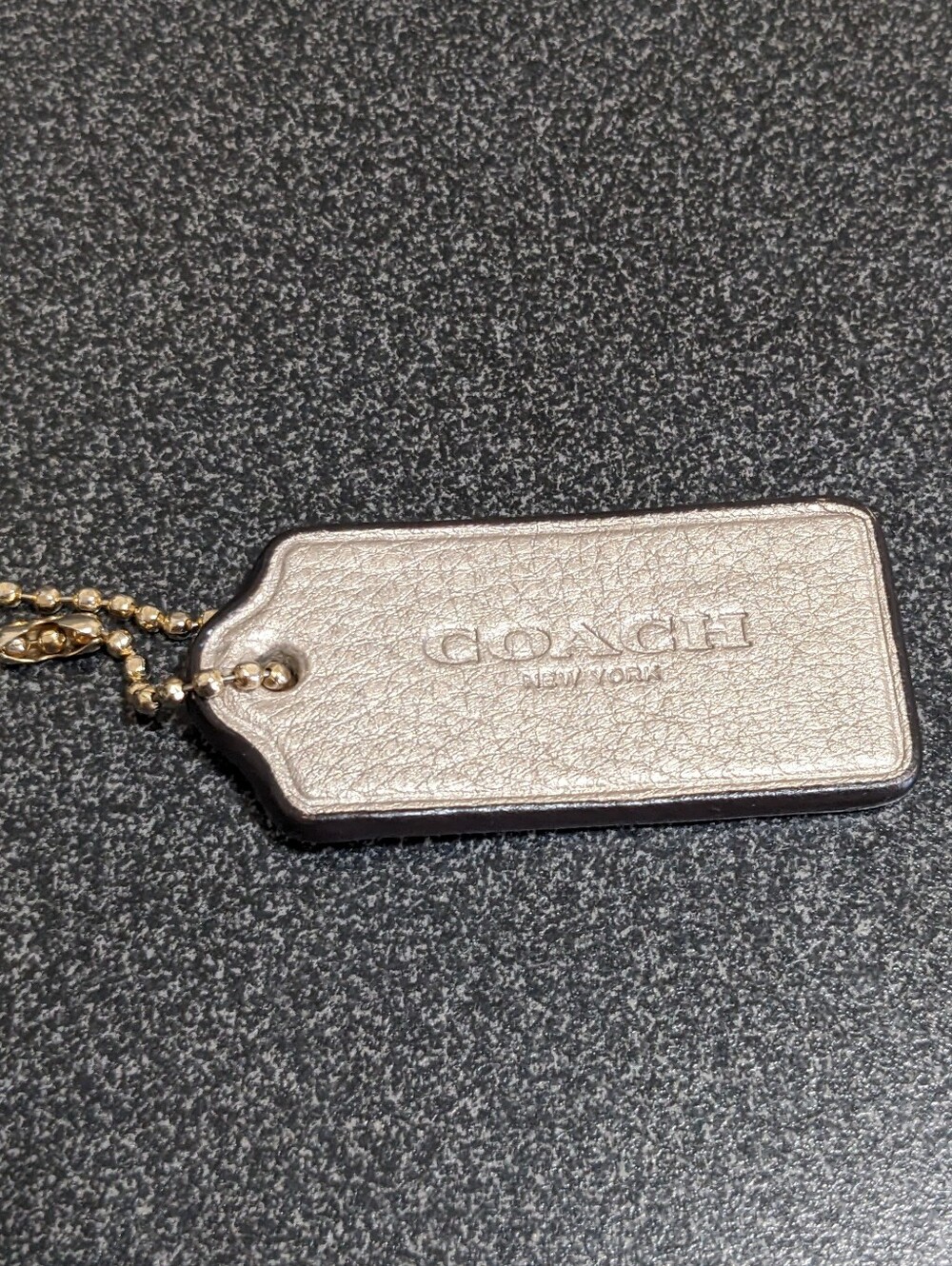 Coach Metallic Silver Hangtag Bag Charm Keychain Chic Fall Bag Accessory